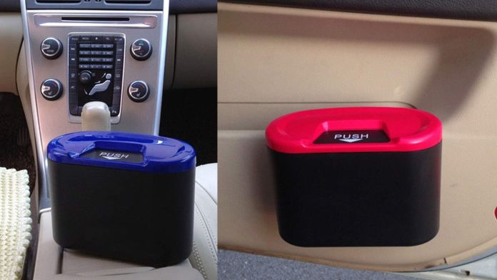 A small trash can for a car