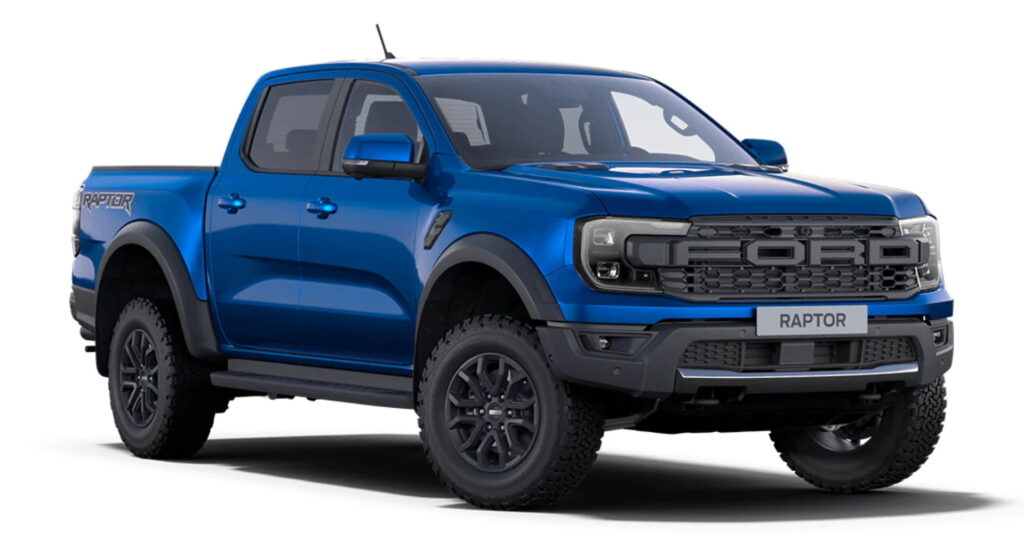 2023 Ford Ranger Raptor price in Europe is € 77,000, show me how to configure it by color