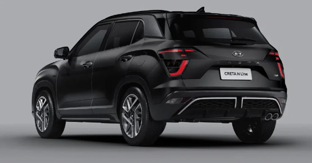 hyundai creta n-line dark edition three-quarters of the back