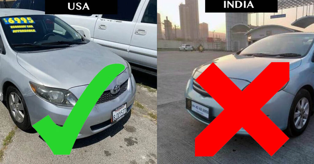 Toyota Corolla from USA and India