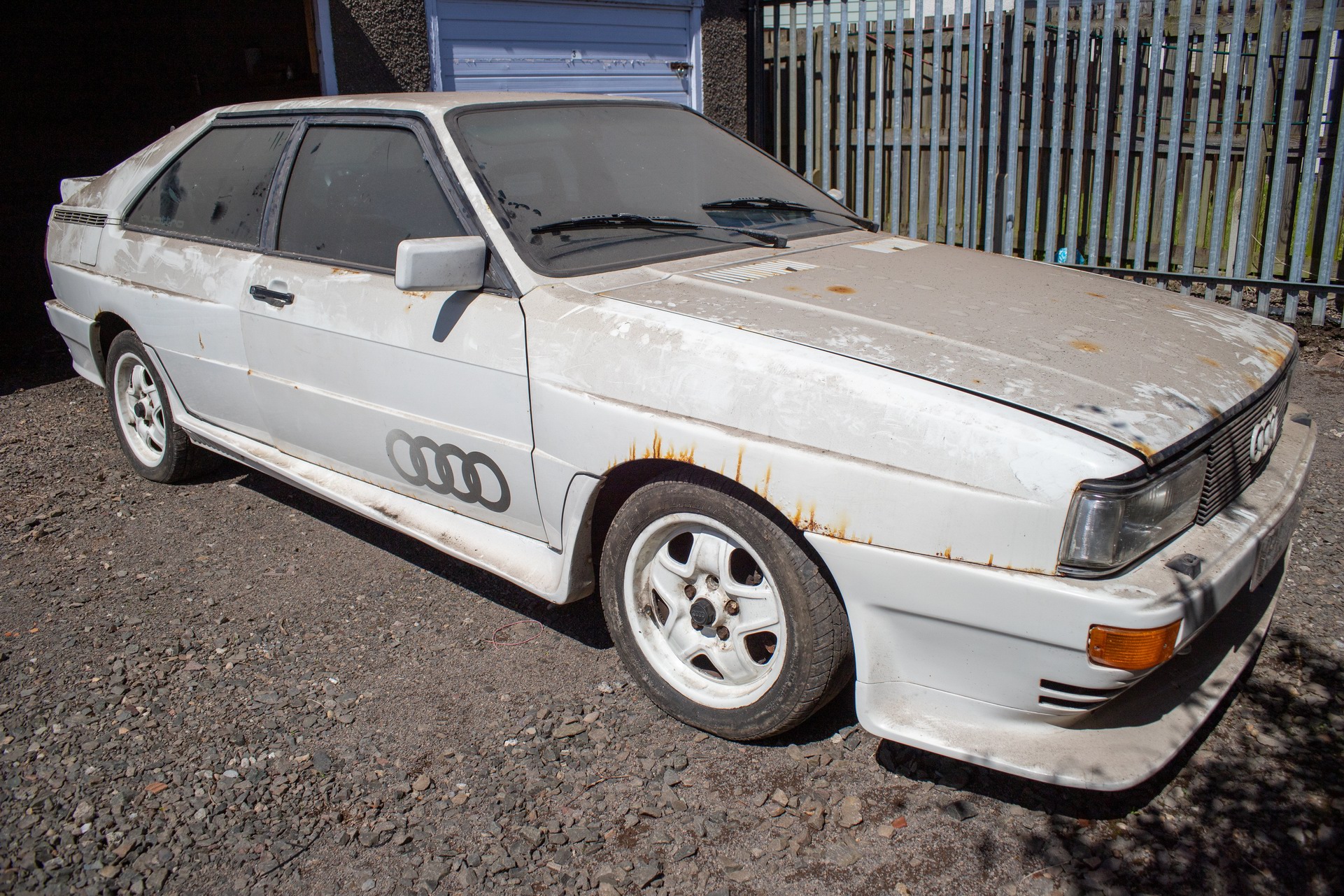 Someone had a 1982 Audi Quattro Turbo in the barn for almost 30 years.