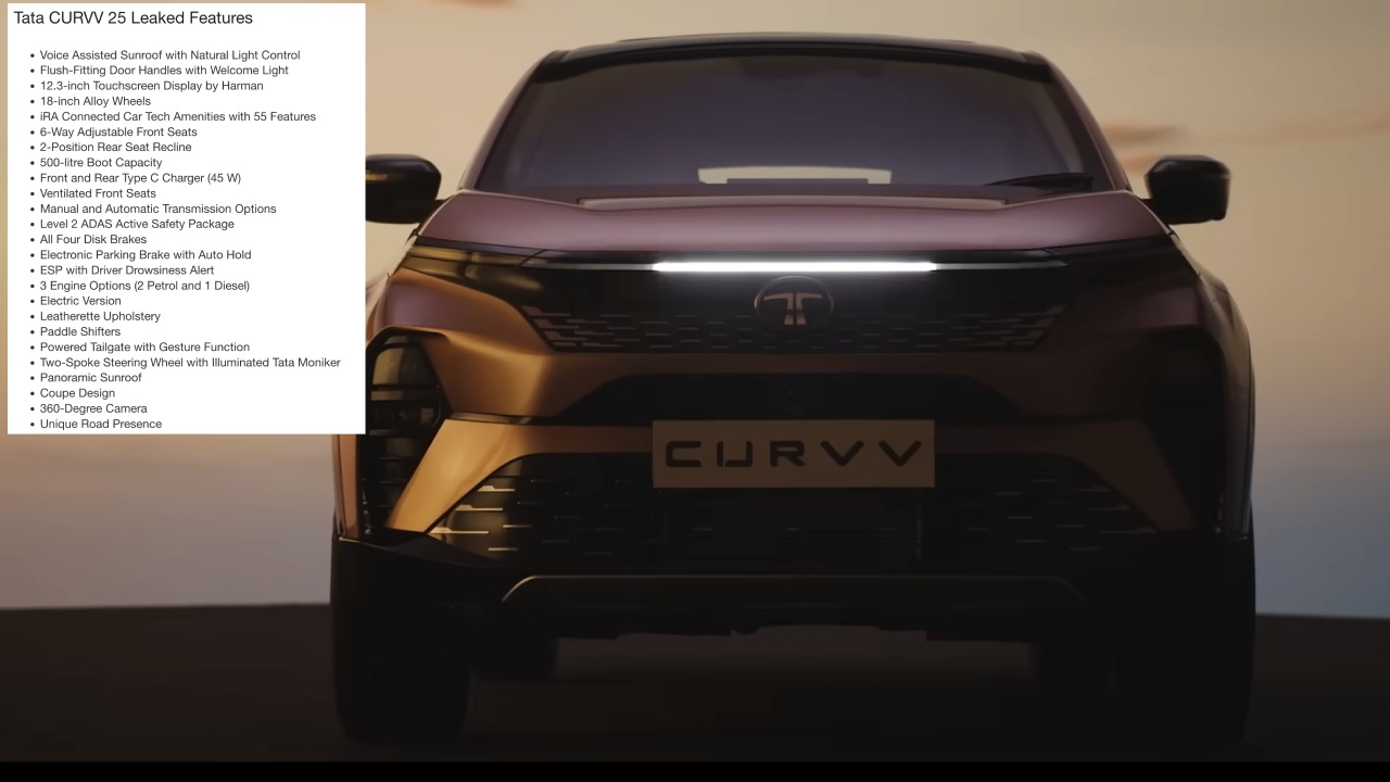 Tata Curvv Leaked Features List