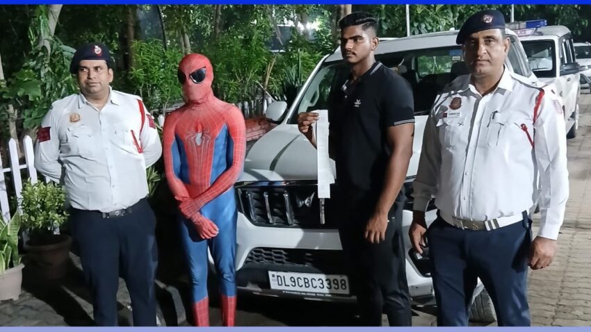 Delhi Man Arrested for Spiderman Stunt on Cars Bonnet