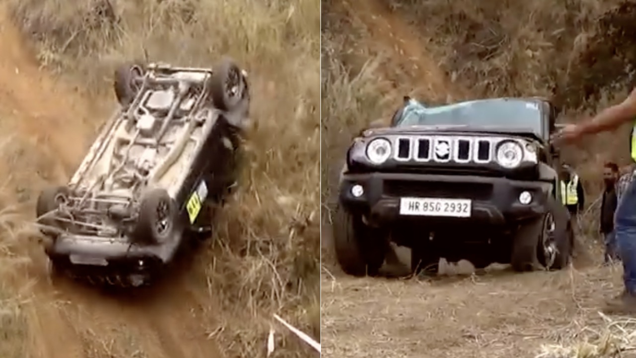 Maruti Jimny Rolls over Rally Stage