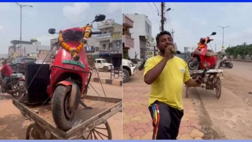 Ola Electric Scooter Owner Protests by Song Outside Dealership