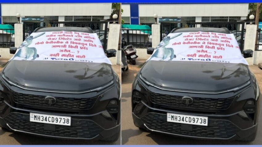 Tata Harrier Owner Alleges Service Centre Fixed Logo with Fevikwik