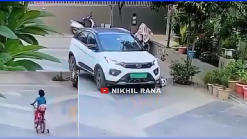 Tata Nexon Ev Driver Runs over Child